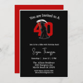 40th Grim Reaper Birthday Invitation Kaart (Voorkant / Achterkant)