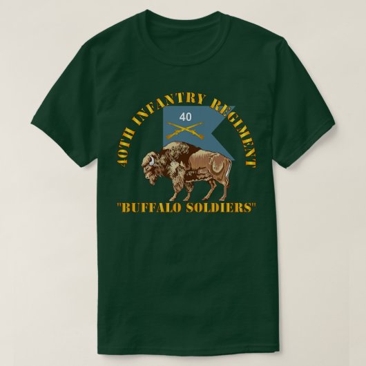 40th Infantry Regiment Buffalo Soldiers w 40th Inf T-shirt (Design voorkant)