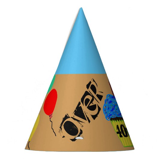 40th Over the Hill Cupcake Balloons Party Petten Feesthoedjes (Links)