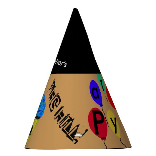 40th Over the Hill Personalized Balloon Party Pett Feesthoedjes (Rechts)