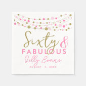 40th partij papier servet decoratie, glitter blauw (Voorkant)