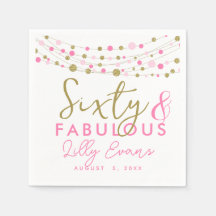 40th partij papier servet decoratie, glitter blauw