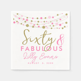 40th partij papier servet decoratie, glitter blauw