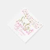 40th partij papier servet decoratie, glitter blauw (Hoek)