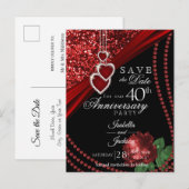 40th Red Glitter & Roos Jubileum - Sla de datum op Aankondigingskaart (Voorkant / Achterkant)