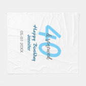 40th & renewed birthday name date blue bold number fleece deken (Voorkant (Horizontaal))