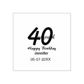 40th & renewed birthday name date blue bold number rubberstempel (Afrduk)
