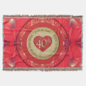 40th Ruby Anniversary Throw Blanket Deken (Voorkant)