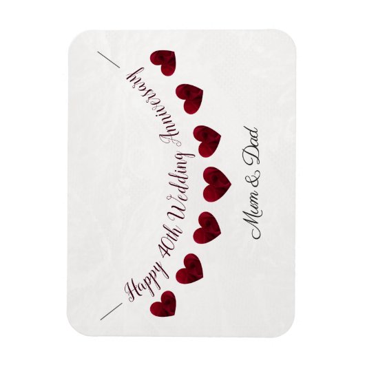 40th Ruby Bruiloft Jubileum bunting mama & papa Magneet (Verticaal)