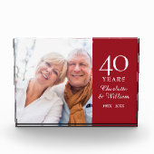 40th Ruby Bruiloft Jubileum Foto Elegant (Voorkant)