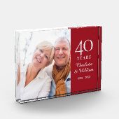 40th Ruby Bruiloft Jubileum Foto Elegant (Links)