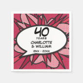 40th Ruby Bruiloft Jubileum Leuk Retro Comic Boek Servet (Voorkant)