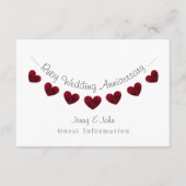 40th Ruby Huwelijksverjaardag feest / gastgegevens Informatiekaartje (Voorkant)