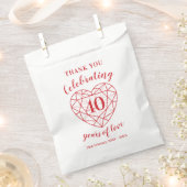 40th Ruby Jubileum 40 jaar gepersonaliseerde Favor Bedankzakje (Geknipt)