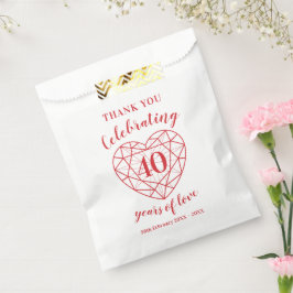 40th Ruby Jubileum 40 jaar gepersonaliseerde Favor Bedankzakje