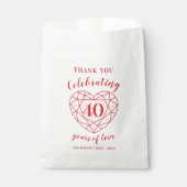 40th Ruby Jubileum 40 jaar gepersonaliseerde Favor Bedankzakje (Voorkant)