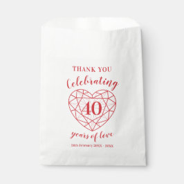 40th Ruby Jubileum 40 jaar gepersonaliseerde Favor Bedankzakje