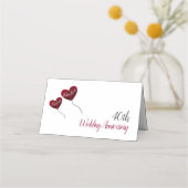 40th Ruby verjaardag rode hart ballonnen wit Plaatskaartje (Voorkant)