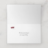 40th Ruby verjaardag rode hart ballonnen wit Plaatskaartje (Binnenkant ongevouwen)