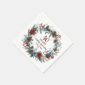 40th Ruby Wedding Anniversary Elegant Winter Servet (Hoek)