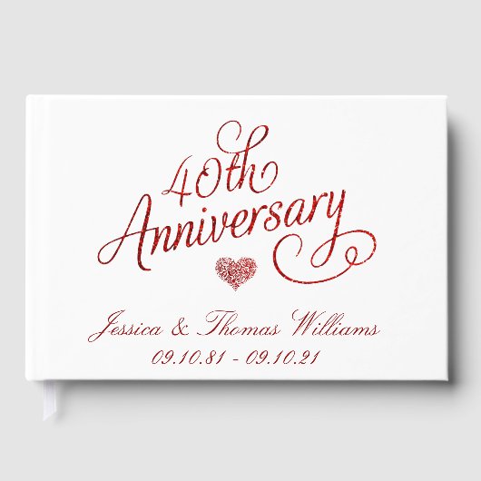 40th Ruby Wedding Anniversary Gastenboek (Voorkant)