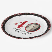 40th ruby wedding anniversary (or ANY 0 YEAR) Papieren Bordje (Gekanteld)