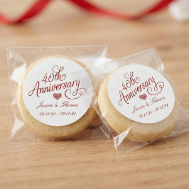 40th Ruby Wedding Anniversary Ronde Sticker