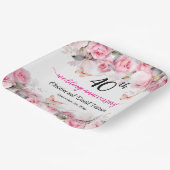 40th Ruby Wedding Jubileum Blush Rozen Papieren Bordje (Gebogen)