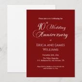 40th Ruby Wedding Jubileum Elegant Script Kaart (Voorkant / Achterkant)