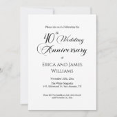 40th Ruby Wedding Jubileum Elegant Script Kaart (Voorkant)