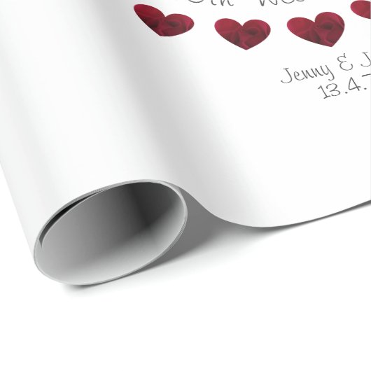 40th Ruby Wedding Jubileum gepersonaliseerd papier (Rol Hoek)