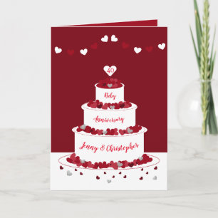 40th Ruby Wedding Jubileum taart bedankt Kaart