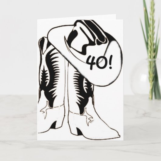 "40th" VERJAARDAG LAND WESTERNE STIJL Kaart (Voorkant)