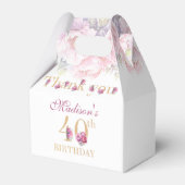 40th Verjaardag Pioenroze Gouden Glitter Custom Bedankdoosjes (Voorkant Zijde)