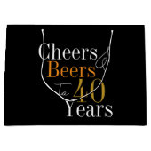 40th Verjaardag Proost en Beers Feestgunst Groot Cadeauzakje (Voorkant)