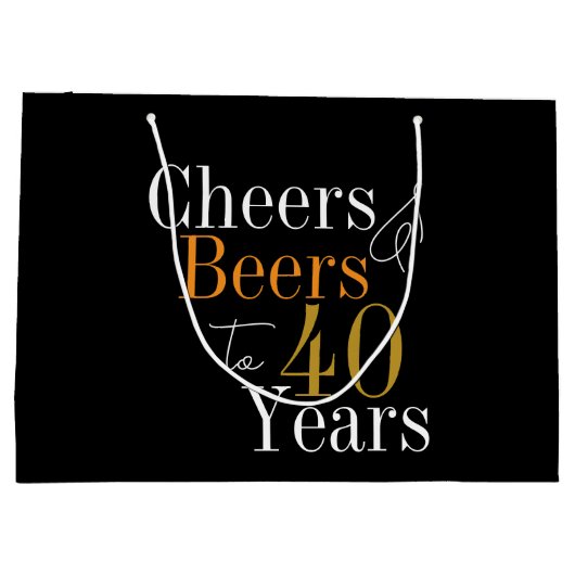 40th Verjaardag Proost en Beers Feestgunst Groot Cadeauzakje (Achterkant)