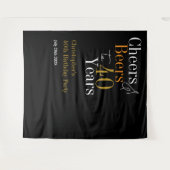 40th Verjaardag Proost en Beers Party Achtergrond Wandkleed (Voorkant (horizontaal))