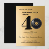 40th Verjaardagsfeestje eenvoudige vinyl record Kaart (Voorkant / Achterkant)