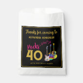 40th Verjaardagsfeestnaam Rock and Roll Bedankt Bedankzakje (Voorkant)