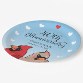 40th Wedding Anniversary, Cardinal Pair Papieren Bordje (Gekanteld)