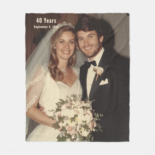 40th Wedding Anniversary Fleece Blanket Photo (Voorkant)