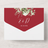 40th Wedding Anniversary Greenery Floral All In One Uitnodiging (Achterkant)