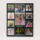 40th Wedding Jubileum 10 Foto Collage Legpuzzel<br><div class="desc">Unieke foto-collage puzzel gepersonaliseerd voor de 40e huwelijksdag. Maak je ouders en familie gelukkig met deze aangepaste foto-collage puzzel.</div>