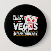 40th Wedding Jubileum - Couples Las Vegas Trip Ronde Button 4,0 Cm (Voorkant)