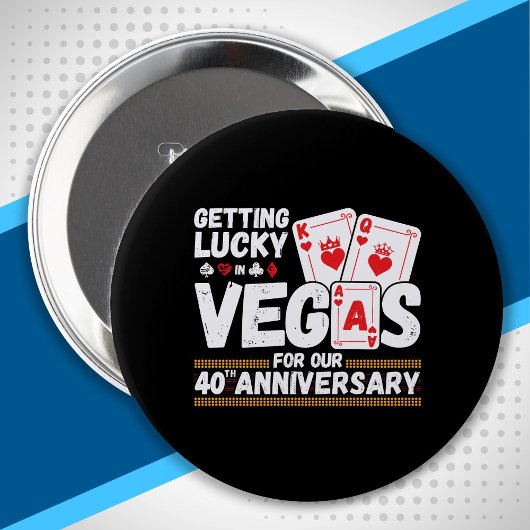 40th Wedding Jubileum - Couples Las Vegas Trip Ronde Button 4,0 Cm