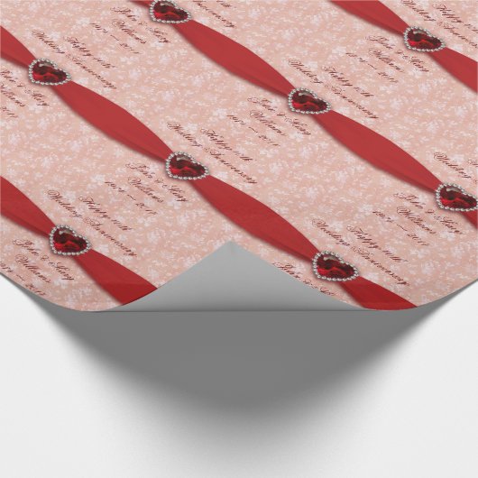 40th Wedding Jubileum Design Cadeaupapier (Hoek)