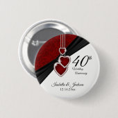 40th Wedding Jubileum Design Ronde Button 5,7 Cm (Voorkant /achterkant)