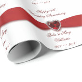 40th Wedding Jubileum Design Wrapping Paper Cadeaupapier (Rol Hoek)