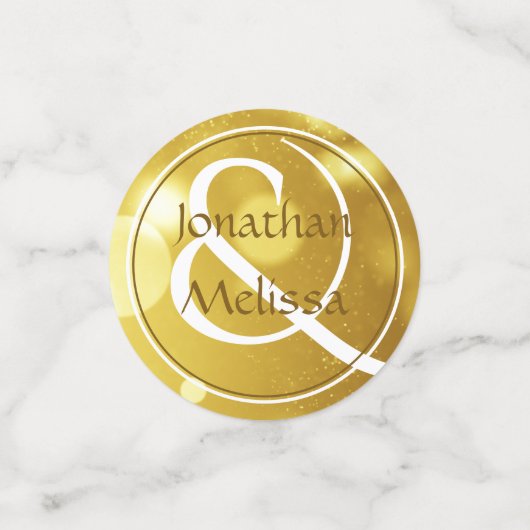 40th Wedding Jubileum Foto Gold Persoonlijk Confetti (Kleine voorkant)