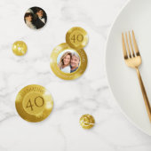 40th Wedding Jubileum Foto Gold Persoonlijk Confetti (Groep)